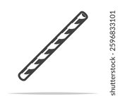 Striped drinking straw icon transparent vector isolated