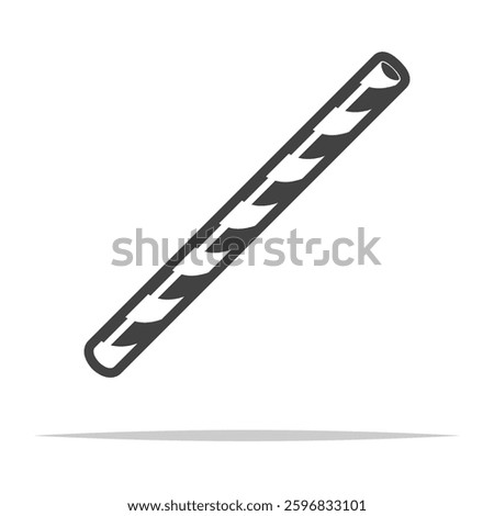 Striped drinking straw icon transparent vector isolated