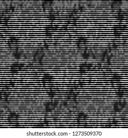 Striped dynamic background. Abstract rough dirty textured pattern. Graphic grunge element. Motion effect. Optical illusion.