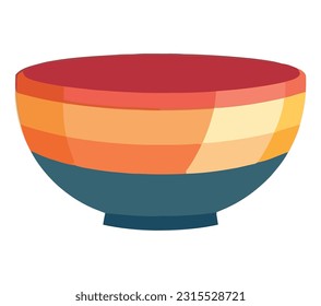 Striped earthenware vase over white