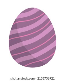 striped easter egg icon isolated