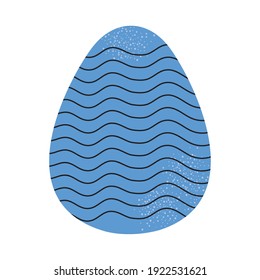 striped easter egg icon over white background, colorful design, vector illustration