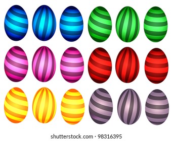 Striped Easter eggs