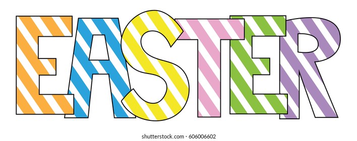 Striped Easter Letters