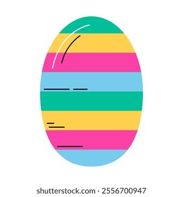 Striped Egg Vector Illustration. Good for Easter Elements.