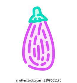 striped eggplant color icon vector. striped eggplant sign. isolated symbol illustration