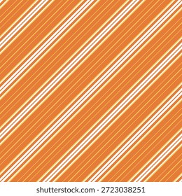 Striped Fabric Pattern in Spiced Up Orange White Snowdrop Diagonal Lines Tileable