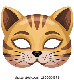 Striped feline mask isolated vector illustration