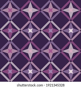 Striped figures. Mosaic with geometric shapes. Seamless pattern. Design with manual hatching. Textile. Ethnic boho ornament. Vector illustration for web design or print.