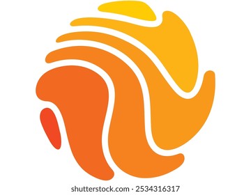 Uma bola de fogo listrada. Padrão de vetor de formas curvas em um plano de fundo branco. Elemento de design listrado. plano de fundo abstrato