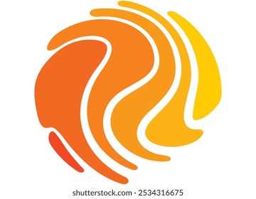 A striped fireball. Vector pattern of curved shapes on a white background. Striped design element. abstract background. Sports. ball