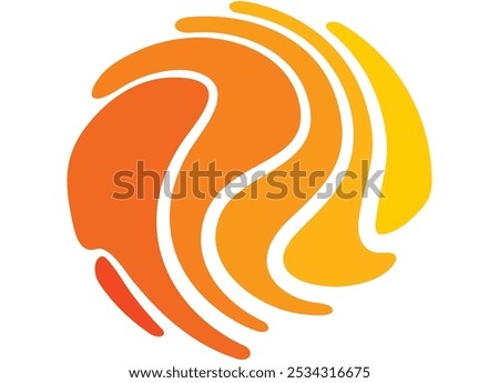 A striped fireball. Vector pattern of curved shapes on a white background. Striped design element. abstract background. Sports. ball