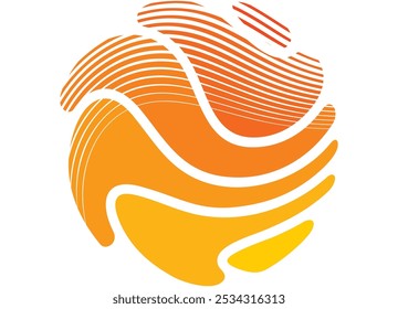 Bola de Fogo Listrada. Padrão vetorial de formas líquidas sobre um fundo branco. Elemento de design distribuído. Fundo abstrato