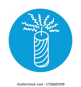 Striped firework block style icon design, Celebration festival event holiday party anniversay explosion and festive theme Vector illustration