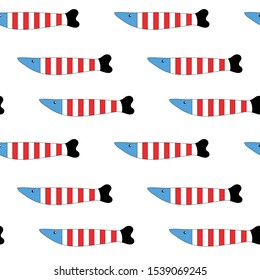 Striped fish background. Vector.Textile, bedding pattern, fashion design, decoupage and scrapbooking, cards, wallpaper, web design.