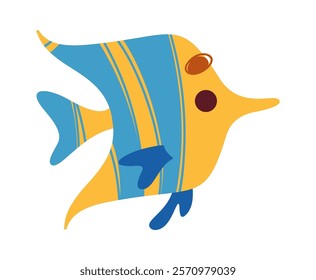 Striped fish tropical aquatic animal