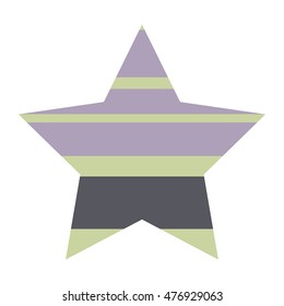 Striped five pointed star icon isolated on white background. Trendy logo design template.