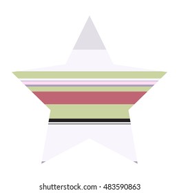 Striped five pointed star icon isolated on white background. Trendy logo design template.