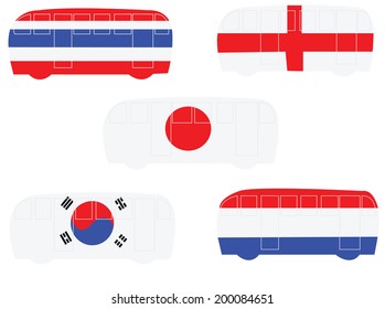 Striped flag bus. vector illustration 