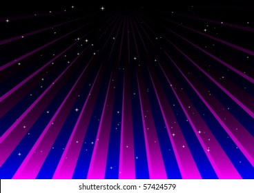Striped floor and stars   abstract illustration