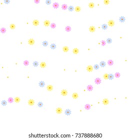 Striped Floral Background. Bright Lines of Gentle Daisy Flowers