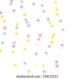 Striped Floral Background. Bright Lines of Gentle Daisy Flowers