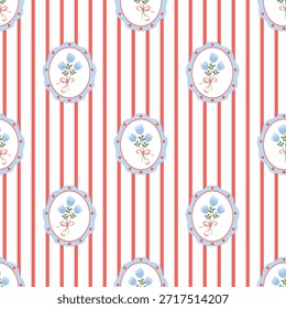 Gestreifte Blumenränder nahtloses Muster. Vignettenstreifen, Hintergrund, Muster