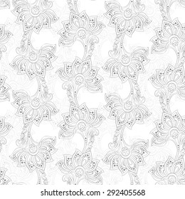 striped floral seamless pattern in indian style.