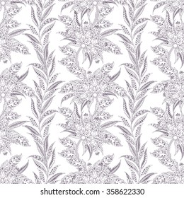 striped floral seamless pattern in indian style.
