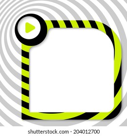 striped frame for entering text with arrow