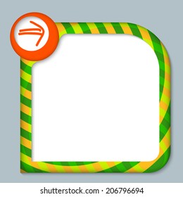striped frame for entering text with arrow