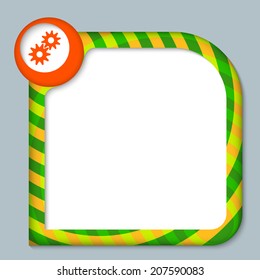 striped frame for entering text with cogwheels