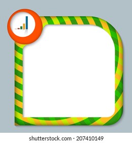 striped frame for entering text with graph
