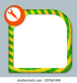 striped frame for entering text with spanner