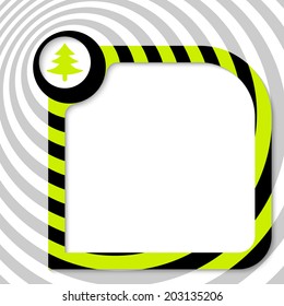 striped frame for entering text with tree