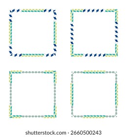 Ícone de quadro distribuído. Símbolo de borda colorido. Borda de linha em negrito. Design plano vetorial.