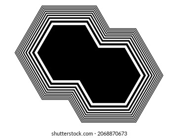 Streifen geometrisches Muster. Schwarz auf weißem Hintergrund. Für Werbung, Logos, Webdesign, Beschilderung, Plotterschneiden, Drucken. Trendy, Vektorhintergrund.