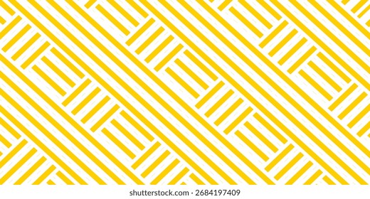 Striped geometric pattern. Yellow and white background, perfect combination, seamless vector background. Modern eps.10