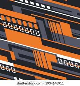 Striped geometric seamless pattern. Abstract modern sport grunge racing texture for vinyl wrap print. Vector background.