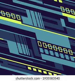 Patrón geométrico sin costuras rayado. Resumen de la textura moderna de las carreras de grunge deportivas para la impresión de envueltos de vinilo. Fondo vectorial.