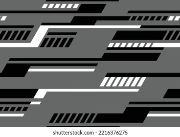 Striped geometric seamless pattern. Abstract modern sport grunge racing texture for vinyl wrap print. Vector background.