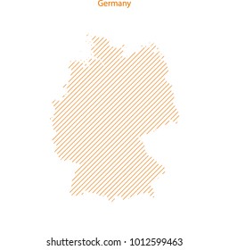 Striped Germany map isolated on white
