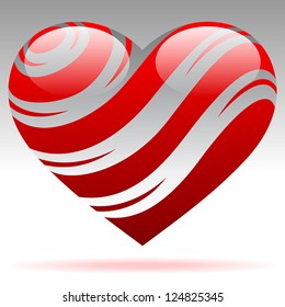 striped glass heart vector