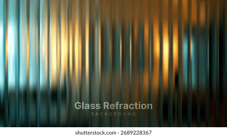 Fondo abstracto de refracción de vidrio a rayas con efecto de luz borrosa. Textura decorativa de arte moderno para el diseño creativo.