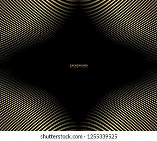 Striped gold texture, Abstract warped Diagonal Striped Background, waved lines texture. Brand new style for your business design, vector template for your ideas