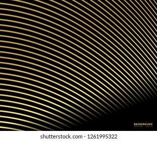 Striped gold texture, Abstract warped Diagonal Striped Background, waved lines texture. Brand new style for your business design, vector template for your ideas