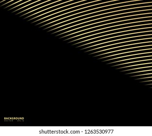 Striped gold texture, Abstract warped Diagonal Striped Background, waved lines texture. Brand new style for your business design, vector template for your ideas