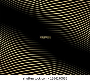 Striped gold texture, Abstract warped Diagonal Striped Background, waved lines texture. Brand new style for your business design, vector template for your ideas