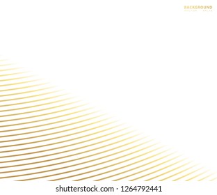 Striped gold texture, Abstract warped Diagonal Striped Background, waved lines texture. Brand new style for your business design, vector template for your ideas