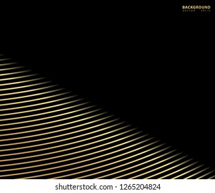 Striped gold texture, Abstract warped Diagonal Striped Background, waved lines texture. Brand new style for your business design, vector template for your ideas